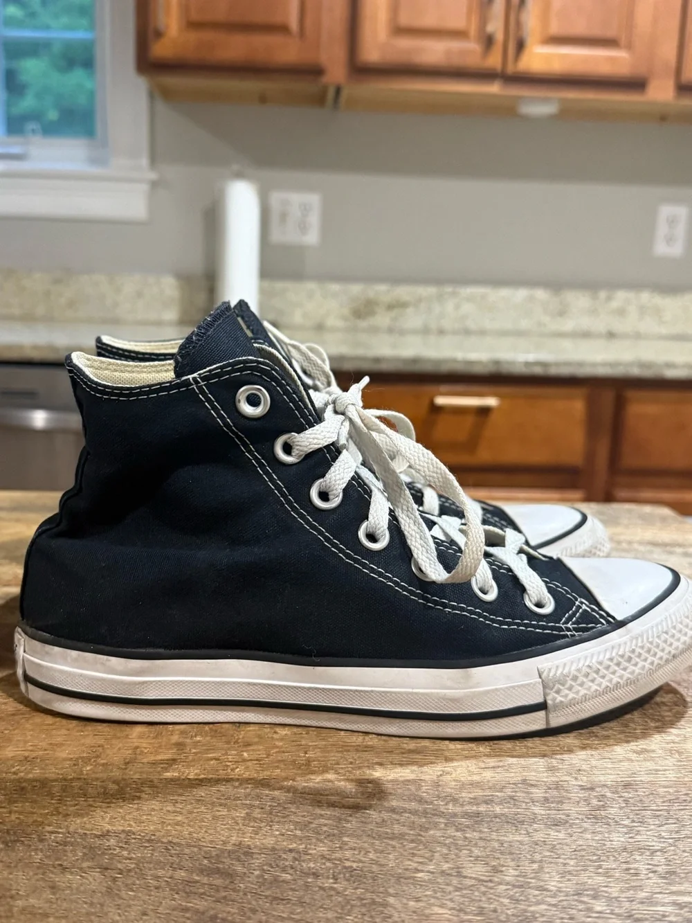 Converse Unisex Navy and White High-Top Sneakers W/8 M/6